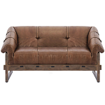 Двухместный диван Duncan винтажная коричневая кожа варинант исполнения - 1 | Loft Concept в Краснодаре