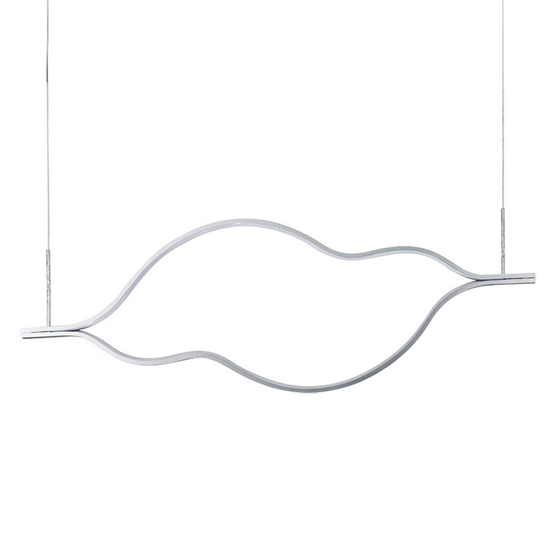 Подвесной светильник волнообразный изогнутый на двух тросах 123 см Spiral Lighting Черный Серебряный в Краснодаре | Loft Concept 