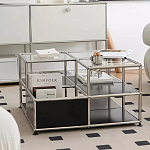 Дизайнерский журнальный стол квадратный с полками Akydy варинант исполнения - 2 | Loft Concept в Краснодаре