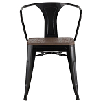 Черный глянцевый стул с сиденьем из натурального дерева TOLIX варинант исполнения - 2 | Loft Concept в Краснодаре
