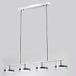 Люстра светодиодная с 4-мя круглыми прозрачными плафонами цилиндрической формы из акрила и стекла с пультом для регулировки света Glass Lamp Chromium варинант исполнения - 4 | Loft Concept в Краснодаре