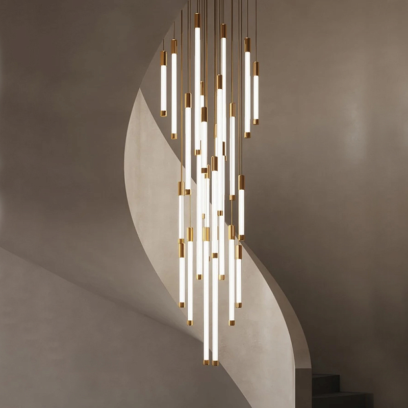 Люстра в современном стиле с 30-ю каскадными светодиодными лампами Golden LED Rain Золотой Белый Люстра в современном стиле с 30-ю каскадными светодиодными лампами Golden LED Rain Золотой Белый в Краснодаре | Loft Concept