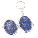 Зеркало брелок карманное двухстороннее из натурального камня Лазурит Stone Mirrors варинант исполнения - 2 | Loft Concept в Краснодаре