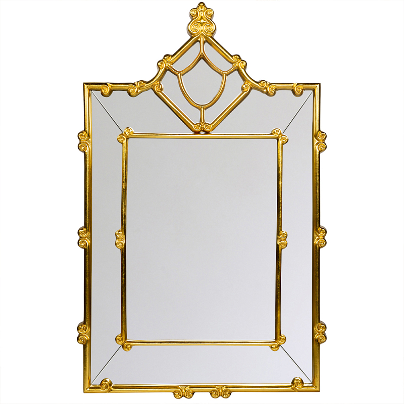 Зеркало прямоугольное Golden Classic Ornament Mirror Золотой в Краснодаре | Loft Concept 