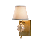 Бра со стеклянным шарообразным декором с пузырьками и бежевым абажуром Feiss варинант исполнения - 1 | Loft Concept в Краснодаре