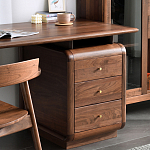 Стол рабочий округлой формы с 3-мя ящиками  Working Moonnut Table варинант исполнения - 7 | Loft Concept в Краснодаре