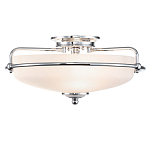 Потолочный светильник со стеклянным плафоном на изогнутых кронштейнах Quoizel  варинант исполнения - 7 | Loft Concept в Краснодаре