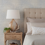 Настольная лампа на прозрачным основании с тканевым конусообразным абажуром Cream варинант исполнения - 2 | Loft Concept в Краснодаре