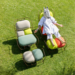 Дизайнерское разноцветное кресло на металлическом каркасе с подставкой для ног Poltronova Plasma Armchair варинант исполнения - 11 | Loft Concept в Краснодаре