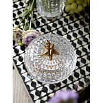 Конфетница прозрачная стеклянная на бронзовых ножках в виде морских коньков с крышкой в виде ракушки Eden Garden варинант исполнения - 4 | Loft Concept в Краснодаре