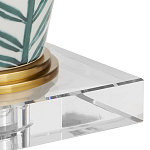 Настольная лампа овальная с тропическим принтом Stylized Aalm Leaves Motif варинант исполнения - 2 | Loft Concept в Краснодаре