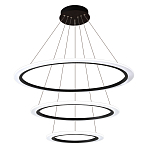 Люстра подвесная светодиодная с тремя черными кольцами и пультом управления Ring Horizontal варинант исполнения - 1 | Loft Concept в Краснодаре