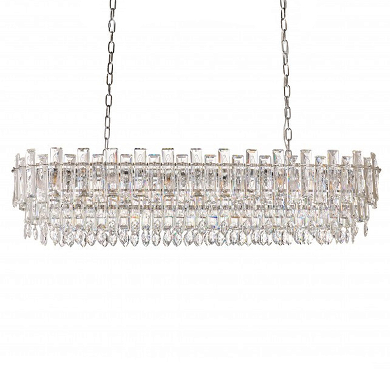 Люстра овальная с хрустальными подвесками Gorgeous Crystal Light Хром Прозрачный Золотой Люстра овальная с хрустальными подвесками Gorgeous Crystal Light Хром Прозрачный Золотой в Краснодаре | Loft Concept