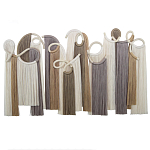 Настенный декор с бахромой белого и бежевого цвета Abstraction I варинант исполнения - 3 | Loft Concept в Краснодаре