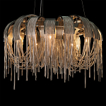Люстра подвесная круглая с изогнутыми металлическими дугами и ниспадающими цепочками 65 см Atlantis Chain варинант исполнения - 14 | Loft Concept в Краснодаре