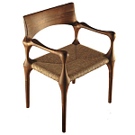 Стул из Ореха с плетеным сидением Kronos Dining Chair Brown варинант исполнения - 1 | Loft Concept в Краснодаре