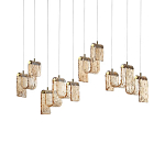 Подвесной светильник линейный с плафонами волнистой формы из фактурного стекла Big Wave варинант исполнения - 7 | Loft Concept в Краснодаре