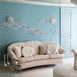 Обои с вышивкой ручной работы Amami Waves Moonbeam colourway on silk moire варинант исполнения - 1 | Loft Concept в Краснодаре