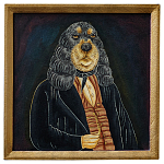 Картина в квадратной раме Chinoiserie Spaniel Dog Portrait варинант исполнения - 1 | Loft Concept в Краснодаре