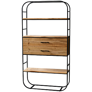 Стеллаж Glenn Industrial Metal Rust Two Drawers Rack