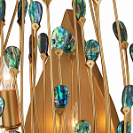 Бра настенное золотое с декором из бирюзовых элементов Peacock Tail варинант исполнения - 1 | Loft Concept в Краснодаре