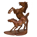 Статуэтка из дерева в виде лошадей Scowns варинант исполнения - 1 | Loft Concept в Краснодаре