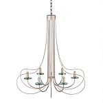 Люстра серебряного цвета с изогнутыми элементами каркаса Twisted Iron Chandelier варинант исполнения - 1 | Loft Concept в Краснодаре