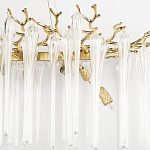 Люстра подвесная прямоугольная с бронзовыми акцентами и прозрачными стеклянными каплями Droplet Chandelier варинант исполнения - 5 | Loft Concept в Краснодаре