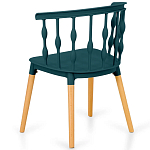 Пластиковый стул на ножках из массива бука Ferret Spiral Green варинант исполнения - 6 | Loft Concept в Краснодаре