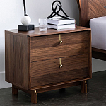 Прикроватный деревянный столик с ящиками Moon Walnut Furniture варинант исполнения - 1 | Loft Concept в Краснодаре