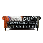 Диван Честерфильд граффити graffiti Orange Sofa натуральная кожа варинант исполнения - 3 | Loft Concept в Краснодаре