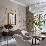 Обои ручная роспись Wild Grasses Special Colourway on Pale Grey dyed silk варинант исполнения - 1 | Loft Concept в Краснодаре