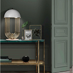 Консоль овальной формы золотая с полкой для хранения Craig варинант исполнения - 3 | Loft Concept в Краснодаре