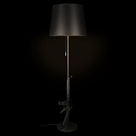 Торшер с черным абажуром и оригинальной ножкой в форме автомата Flos варинант исполнения - 1 | Loft Concept в Краснодаре