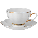 Чайный сервиз из фарфора со стразами на 6 персон 15 предметов Shine Porcelain варинант исполнения - 1 | Loft Concept в Краснодаре