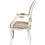 Стул с подлокотниками и круглой спинкой  Checkered Upholstery Chair обивка в клетку варинант исполнения - 3 | Loft Concept в Краснодаре