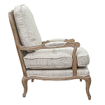 Кресло со спинкой из ротанга Ellie Rattan Armchair beige print flax варинант исполнения - 1 | Loft Concept в Краснодаре