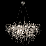 Люстра подвесная с прозрачными стеклянными подвесками в форме капель Диаметр 100 см Droplet Chandelier варинант исполнения - 15 | Loft Concept в Краснодаре
