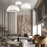 Подвесной светильник с куполообразным белым фактурным абажуром Sergey Makhno варинант исполнения - 7 | Loft Concept в Краснодаре