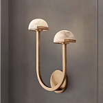 Бра с 2-мя мраморными плафонами на латунном корпусе Light Warm Light варинант исполнения - 3 | Loft Concept в Краснодаре