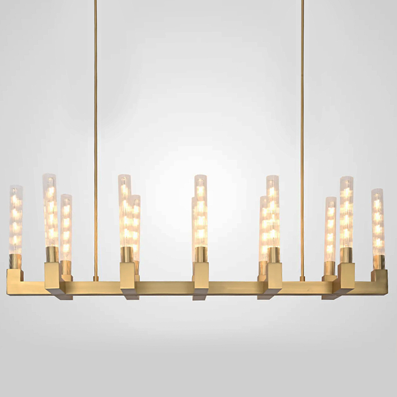 Люстра CANELLE Linear Chandelier 12 Modern Brass Латунь в Краснодаре | Loft Concept 