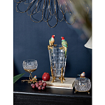 Ваза из прозрачного стекла с бронзовыми ножками и фигурками попугаев Eden Garden porcelain and bronze варинант исполнения - 2 | Loft Concept в Краснодаре