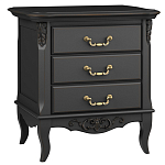 Тумба прикроватная черная из массива бука в стиле прованс Black Provence варинант исполнения - 2 | Loft Concept в Краснодаре