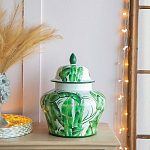 Ваза с зелёными листьями и крышкой Vase Green Leaves варинант исполнения - 3 | Loft Concept в Краснодаре