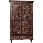 Шкаф из массива тика инкрустированный костью Wooden Bone Inlay Wardrobe варинант исполнения - 1 | Loft Concept в Краснодаре