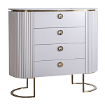 Комод белый овальный с мраморной столешницей Thoroughbass варинант исполнения - 1 | Loft Concept в Краснодаре