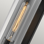 Настенный фонарь в индустриальном стиле с вытянутым цилиндрическим плафоном из прозрачного стекла и черным корпусом Hinkley варинант исполнения - 1 | Loft Concept в Краснодаре