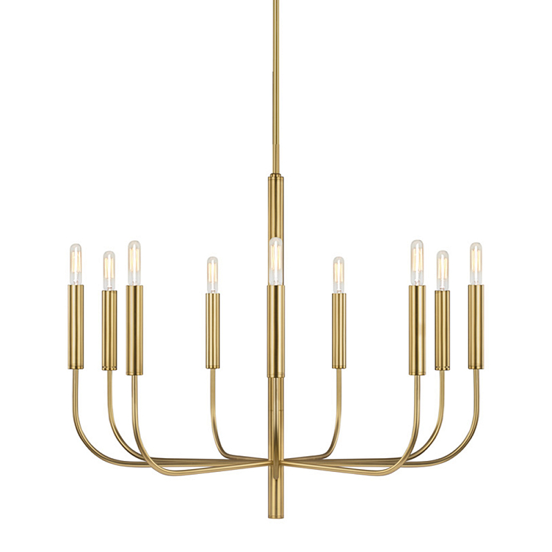 Люстра подвесная с 9-ю лампами Feiss Никель Латунь в Краснодаре | Loft Concept 