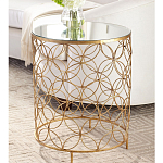 Приставной стол золотой с зеркальной столешницей Golden Symphony варинант исполнения - 2 | Loft Concept в Краснодаре