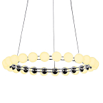 Люстра светодиодная кольцевая с круглыми плафонами белого цвета PEARLS Suspension 48 варинант исполнения - 1 | Loft Concept в Краснодаре